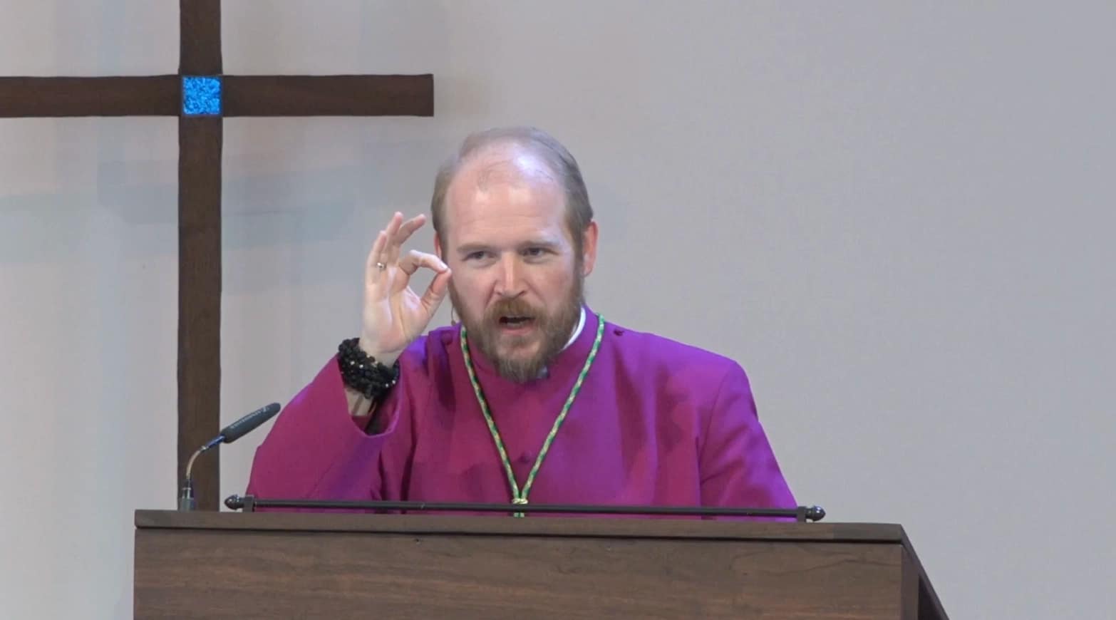 The Rt. Rev. Darryl Fitzwater preaching at the Anglican Prayer and Worship Service in January.
