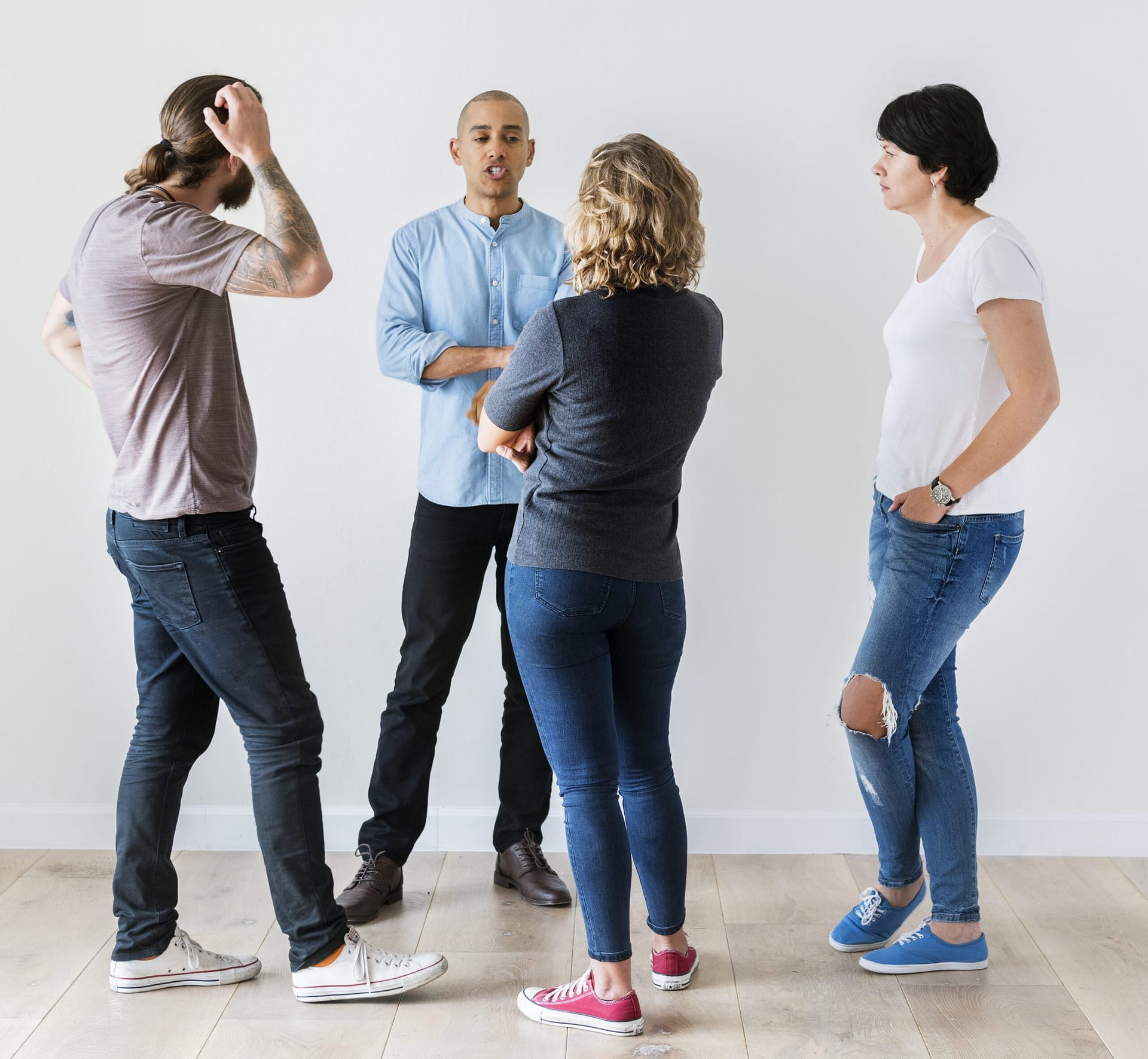 Group of people having a discussion Group of people having a discussion